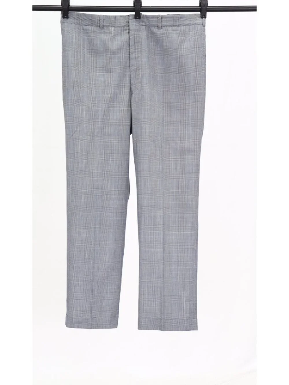 Bespoke 44R 38x30 Gray Full Suit 2-Button Check R969